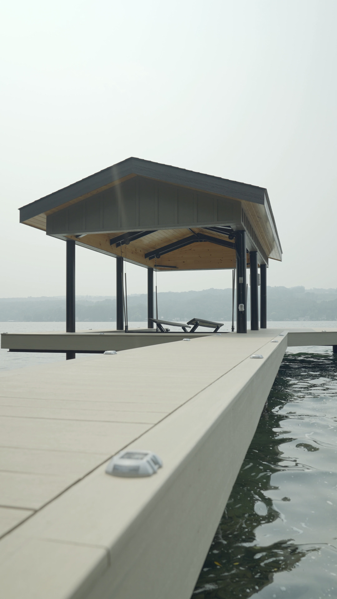 Walkway leading to the West Bluff covered boat slip